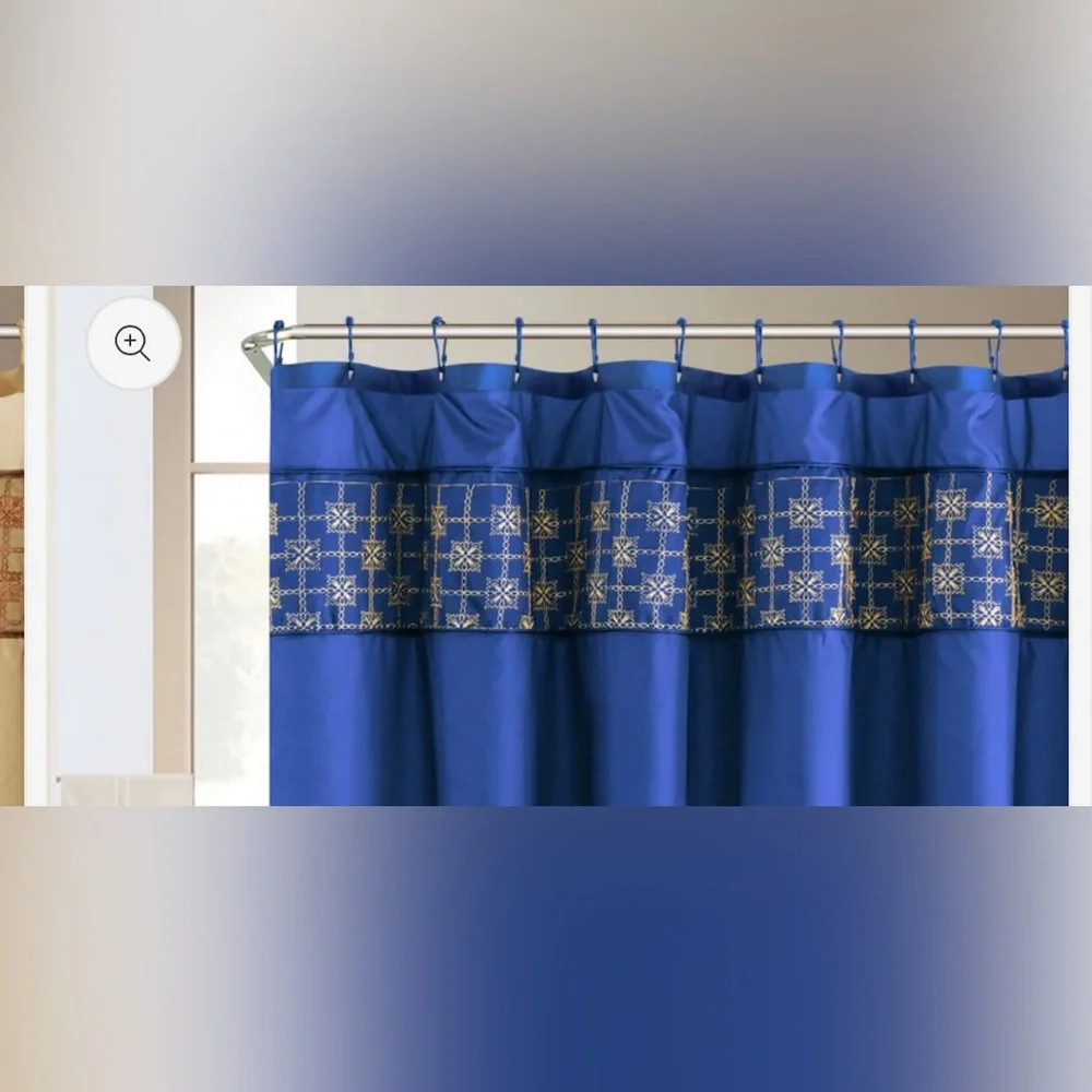 Blue and Gold Bathroom Set